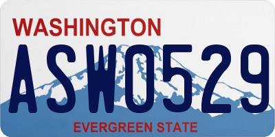 WA license plate ASW0529
