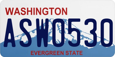 WA license plate ASW0530