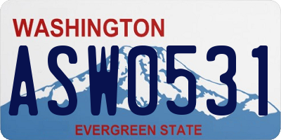 WA license plate ASW0531