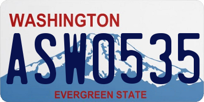 WA license plate ASW0535