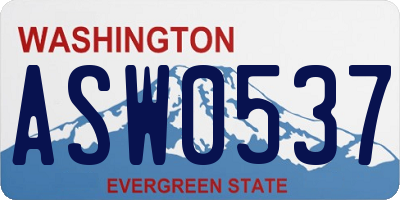 WA license plate ASW0537