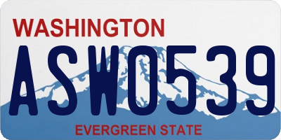 WA license plate ASW0539