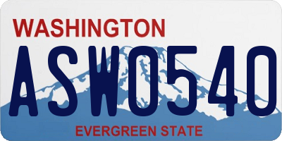 WA license plate ASW0540