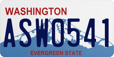 WA license plate ASW0541