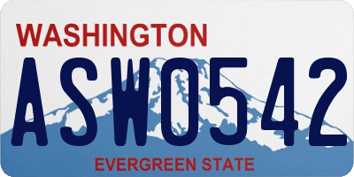 WA license plate ASW0542