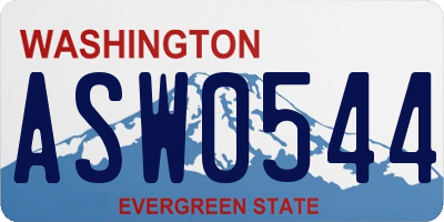 WA license plate ASW0544