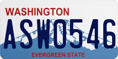 WA license plate ASW0546