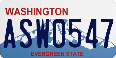 WA license plate ASW0547