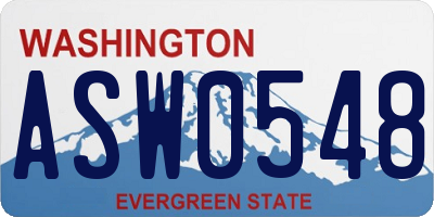 WA license plate ASW0548