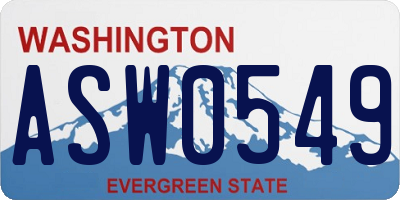 WA license plate ASW0549
