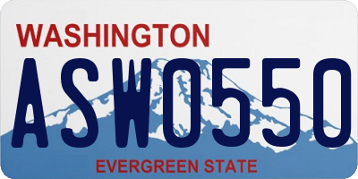 WA license plate ASW0550