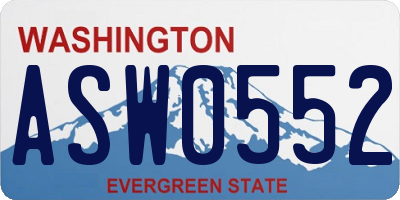 WA license plate ASW0552