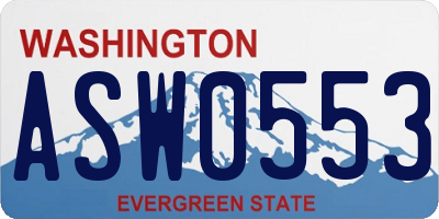 WA license plate ASW0553