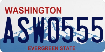 WA license plate ASW0555