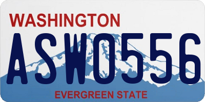 WA license plate ASW0556