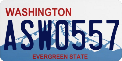 WA license plate ASW0557