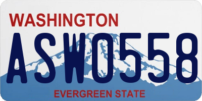 WA license plate ASW0558