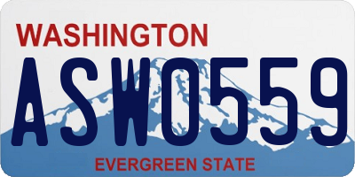 WA license plate ASW0559