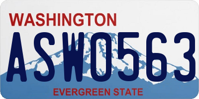 WA license plate ASW0563