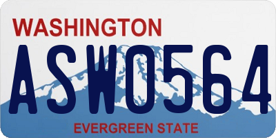 WA license plate ASW0564