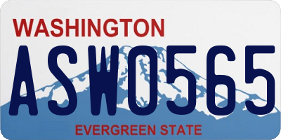 WA license plate ASW0565