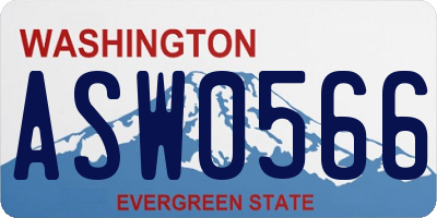 WA license plate ASW0566