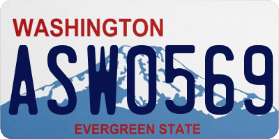 WA license plate ASW0569