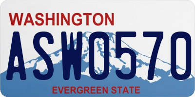 WA license plate ASW0570