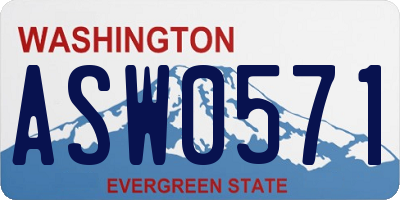 WA license plate ASW0571