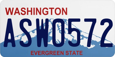 WA license plate ASW0572