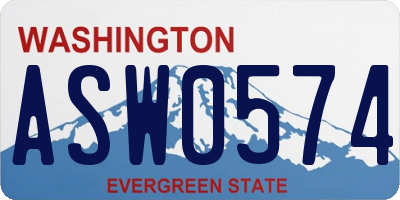 WA license plate ASW0574