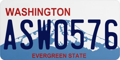 WA license plate ASW0576