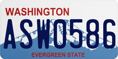 WA license plate ASW0586