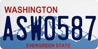 WA license plate ASW0587