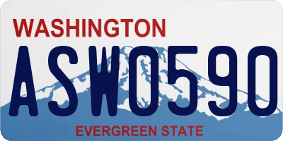 WA license plate ASW0590