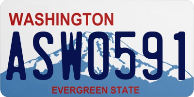 WA license plate ASW0591