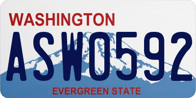 WA license plate ASW0592
