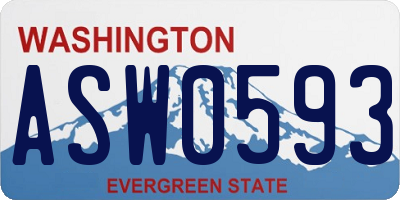 WA license plate ASW0593