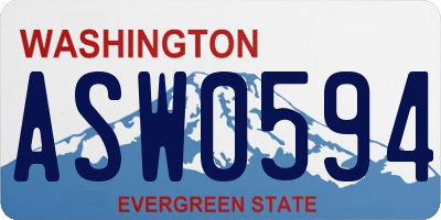 WA license plate ASW0594