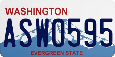 WA license plate ASW0595