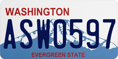 WA license plate ASW0597