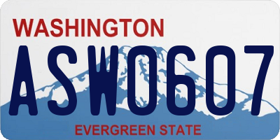 WA license plate ASW0607
