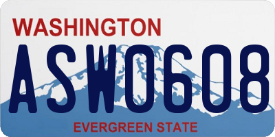 WA license plate ASW0608
