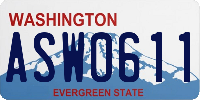 WA license plate ASW0611