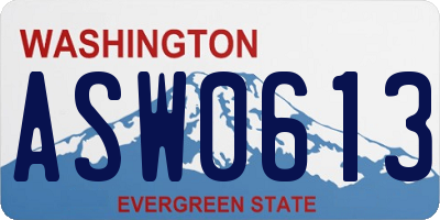 WA license plate ASW0613