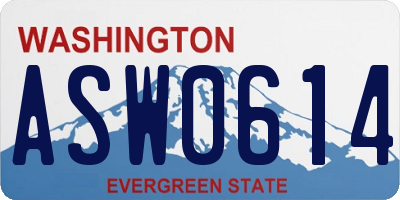 WA license plate ASW0614