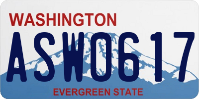 WA license plate ASW0617