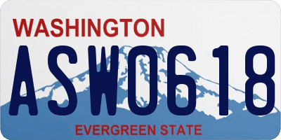 WA license plate ASW0618