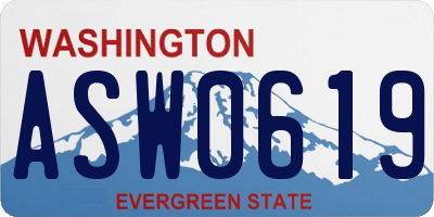 WA license plate ASW0619