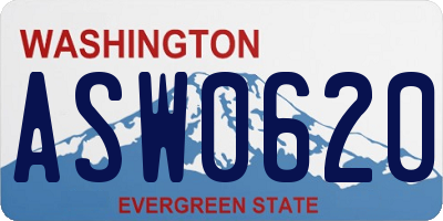 WA license plate ASW0620